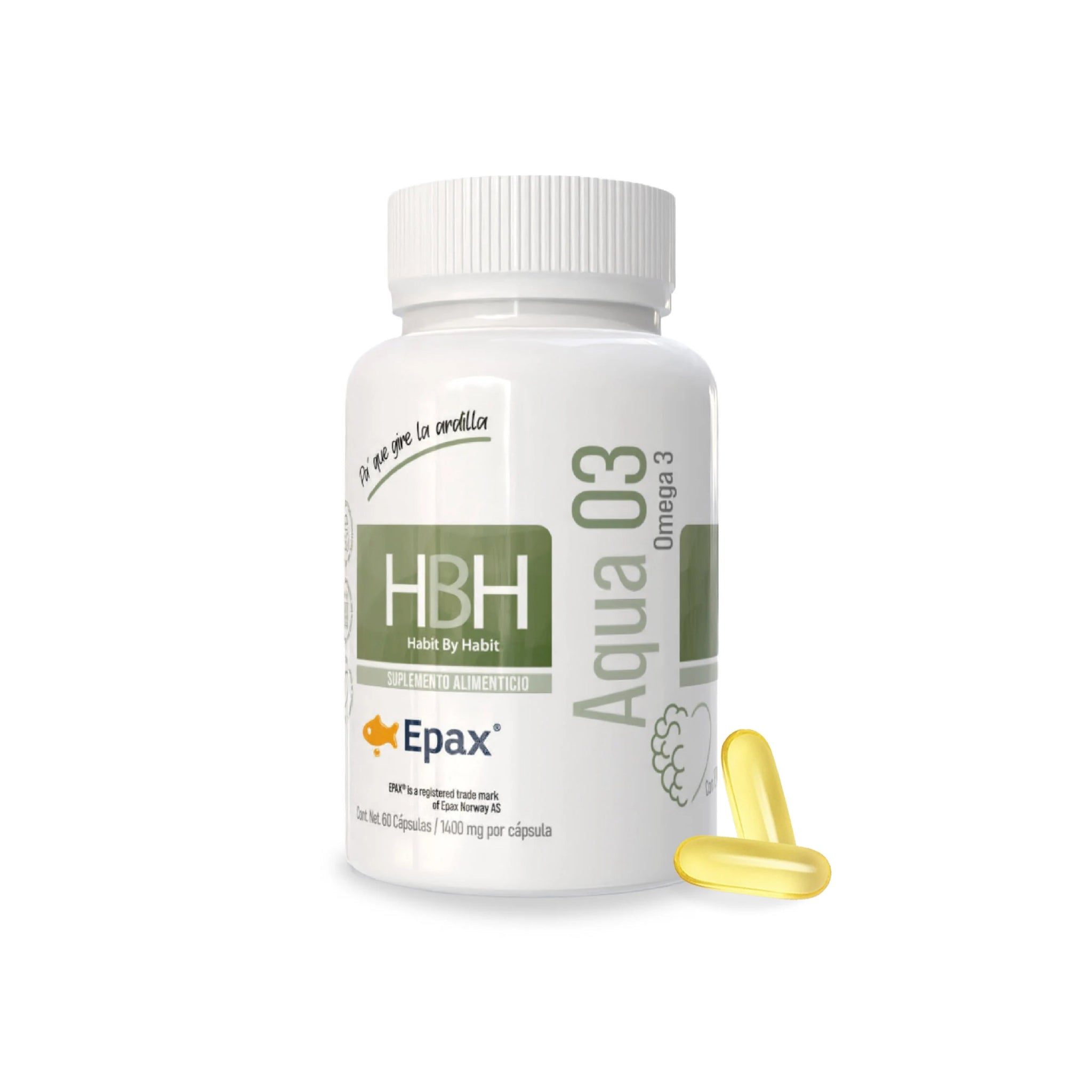 HBH Suplementos | Aqua 03 | Omega 3 | DHA + EPA | Cápsulas Softgel de Alta Absorción | 30 Cápsulas | Suplemento Alimenticio para Salud Cardiovascular y Cerebral | Fórmula Limpia - HBH